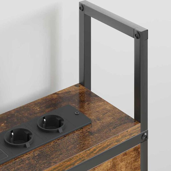 vidaXL Testiera con Stazione di Carica e Storage Rovere fumo 150 cm