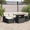 vidaXL Set Divani da Giardino con Cuscini 7pz Nero Polyrattan