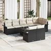 vidaXL Set Divano da Giardino con cuscino 9 pcs Nero polyrattan