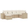 vidaXL Set Divano da Giardino 6 pz con Cuscini Beige in Polyrattan