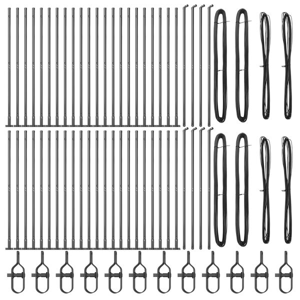 vidaXL Palo della recinzione 52 pcs Grigio 3,2 x 3,2 x 68,5 cm Acciaio