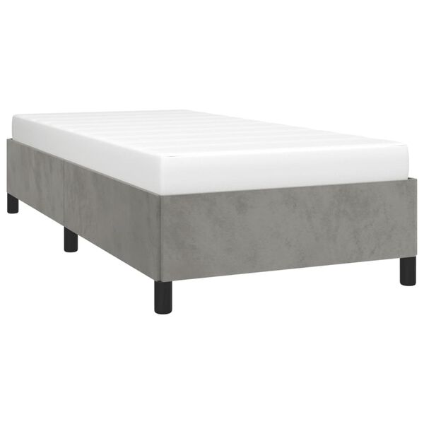 vidaXL Giroletto senza Materasso Grigio Chiaro 90x190 cm Velluto