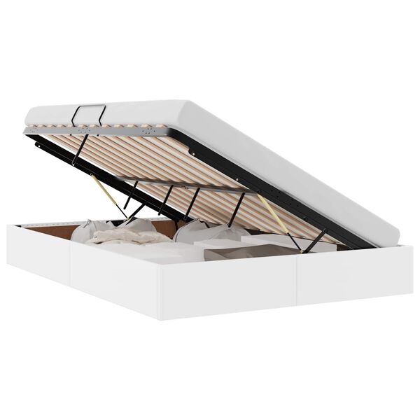 vidaXL Letto con Contenitore Bianco Puro 140 x 190 cm Pelle sintetica