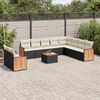 vidaXL Set Divani da Giardino 11 pz con Cuscini in Polyrattan Nero