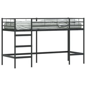 vidaXL Struttura del letto loft per bambini Nero 75 x 190 cm Acciaio
