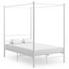 vidaXL Letto a Baldacchino Bianco in Metallo 120x200 cm