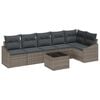 vidaXL Set Divano da Giardino 7 pz Grigio chiaro polyrattan
