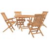 vidaXL Set da Giardino 5 pz Marrone Legno di teak solido