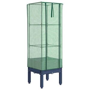 vidaXL Letto Rialzato con Copertura Serra Effetto Rattan 40x40x140 cm