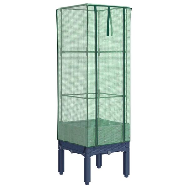 vidaXL Letto Rialzato con Copertura Serra Effetto Rattan 40x40x140 cm