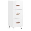 vidaXL Credenza Bianco Lucido 34,5x34x90 cm in Legno Multistrato