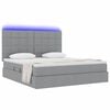 vidaXL Letto con contenitore e LED con led Grigio chiaro 160 x 200 cm