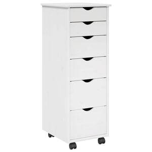 vidaXL Mobile con Ruote 34 x 39 x 93,5 cm Legno di Pino Massello