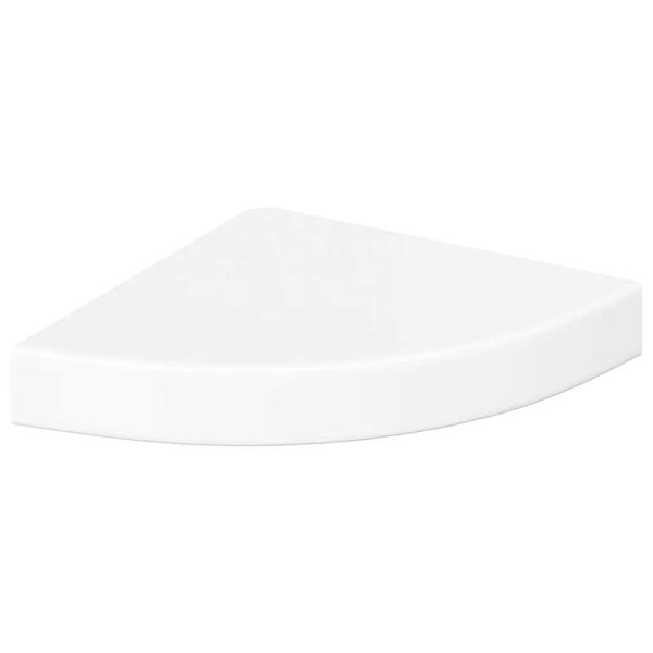 vidaXL Mensola angolare sospesa bianco lucido 25x25x3,8 cm MDF