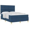 vidaXL Letto a molle con testiera Blu 140 x 190 cm Tessuto