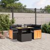 vidaXL Set Divani da Giardino 5 pz con Cuscini in Polyrattan Nero