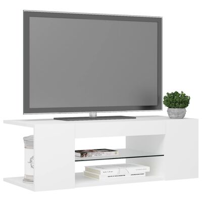 vidaXL Mobile Porta TV con Luci LED Bianco 90x39x30 cm