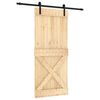 vidaXL Porta scorrevole Naturale e Nero 90 x 210 cm
