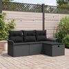 vidaXL Set Divano da Giardino con cuscino 4 pcs Nero polyrattan