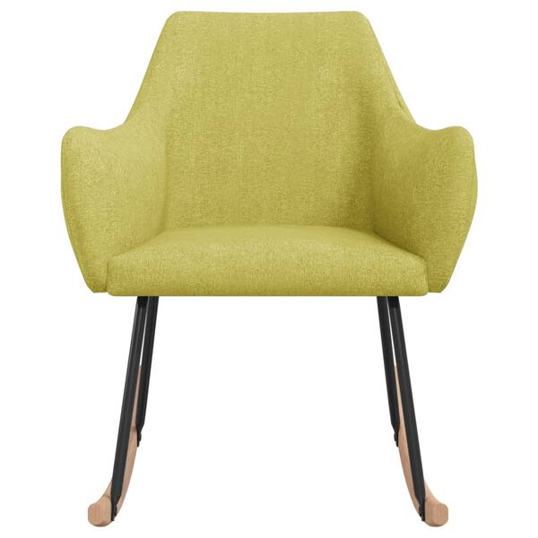 vidaXL Sedia a Dondolo Verde in Tessuto