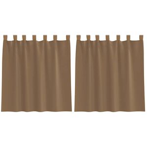 vidaXL Tende in Voile con Passanti 2 pz Marrone Chiaro 140x140 cm