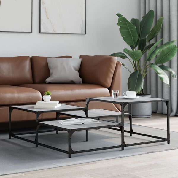 vidaXL Tavolino Salotto Grigio Sonoma 107x107x40 cm Legno Multistrato