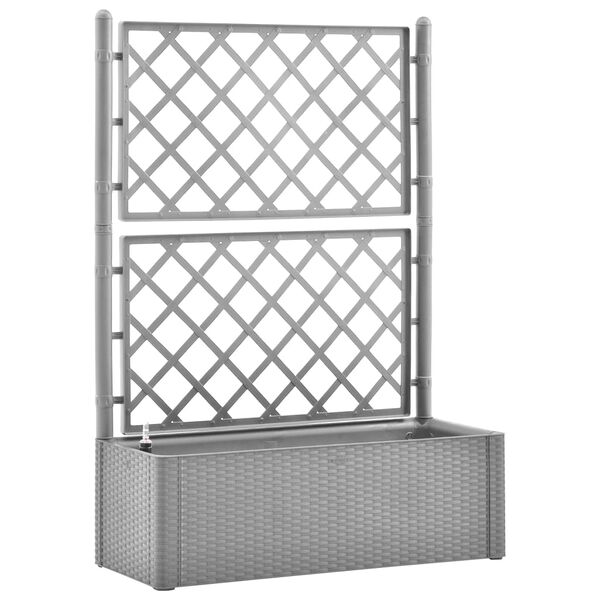 vidaXL Letto Rialzato da Giardino con Graticcio e Irrigazione Grigio