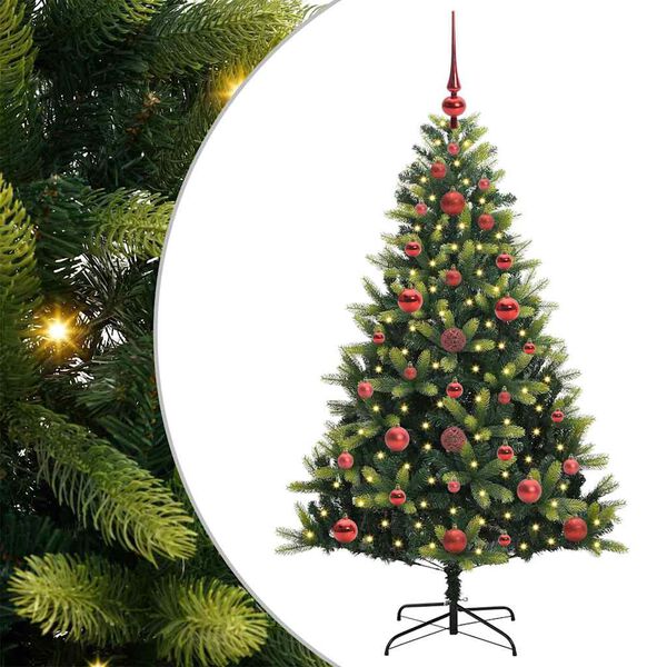 vidaXL Albero di Natale Artificiale Pieghevole 150 LED Verde 120 cm