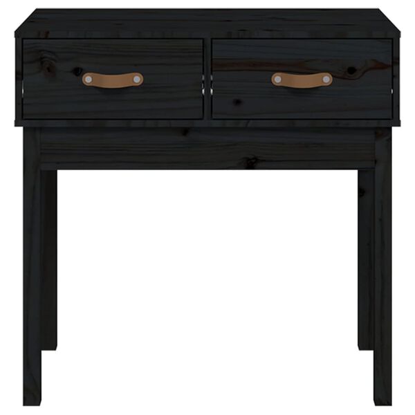 vidaXL Tavolo Consolle Nero 76,5x40x75 cm in Legno Massello di Pino