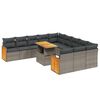 vidaXL Set Divani da Giardino 11 pz con Cuscini in Polyrattan Grigio
