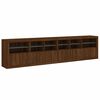 vidaXL Credenza con Luci LED Rovere Marrone 283x37x67 cm
