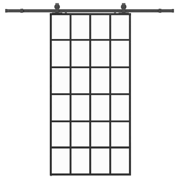 vidaXL Porta Scorrevole con Ferramenta Nera 102x205 cm in Vetro ESG
