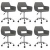 vidaXL Sedie da Pranzo Girevoli 6 pz Grigio Scuro in Tessuto