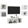 vidaXL Set Mobili Porta TV 5 pz Bianco in Legno Multistrato