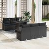 vidaXL Set Divano da Giardino 7 pcs Nero Rattan in Polipropilene