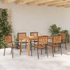 vidaXL Set da Pranzo per Giardino 7 pcs Nero Poly Rattan