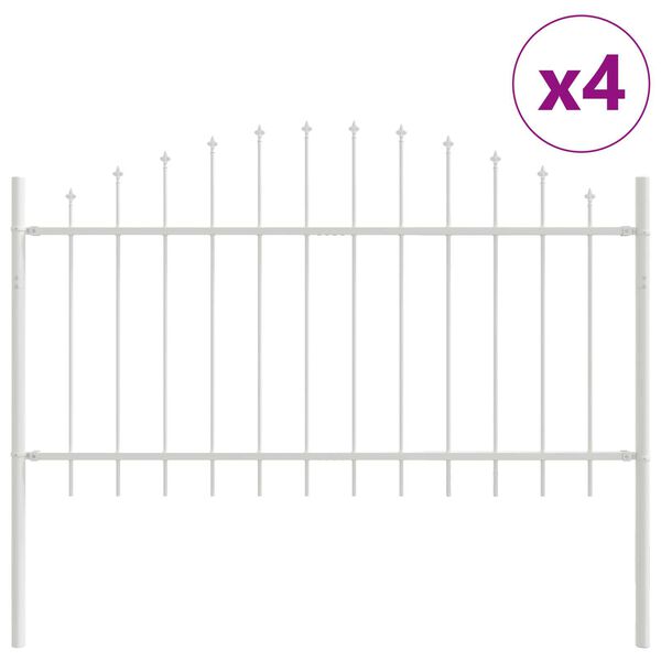 vidaXL Recinzione per Giardino 4 pcs Bianco 170 x 140 cm