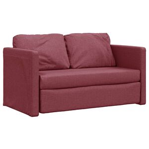 vidaXL Divano Letto da Terra 2 in 1 Rosso Vino 112x174x55cm Tessuto