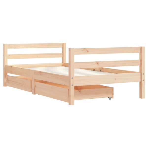 vidaXL Giroletto per Bambini con Cassetti 80x160cm Legno Massello Pino