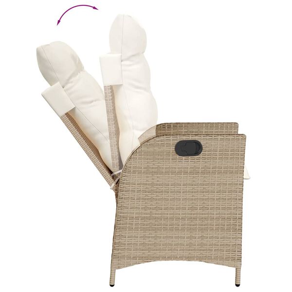 vidaXL Set da Pranzo da Giardino 7 pz con Cuscini Beige in Polyrattan