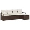 vidaXL Set di divani con cuscino Marrone e Crema polyrattan