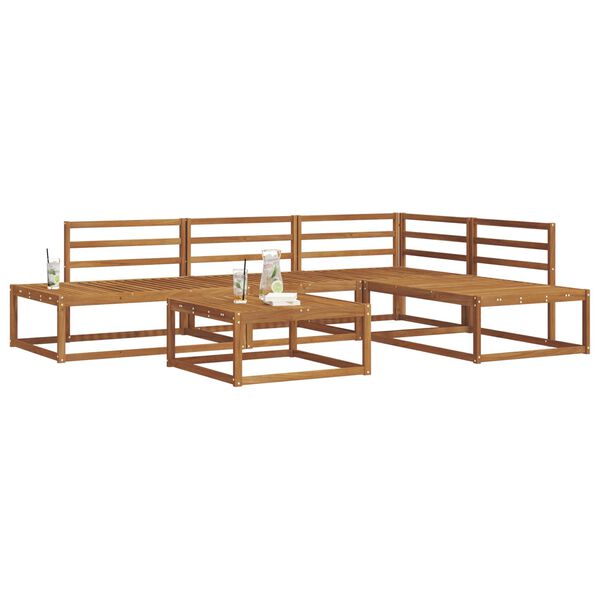 vidaXL Set di divani da esterno 5 Pezzo Naturale