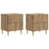 vidaXL Comodino 2 pz Rovere Artigianale 43 x 34,5 x 48 cm