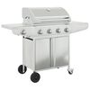 vidaXL Griglia Barbecue a Gas con 5 Bruciatori Argento in Acciaio