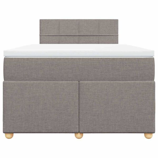 vidaXL Giroletto a Molle con Materasso Tortora 120x200 cm in Tessuto