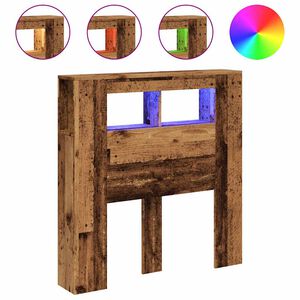 vidaXL Testiera LED Legno Antico 100x18,5x103,5 cm Legno Multistrato