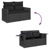 vidaXL Set Divani da Giardino con Cuscini 8 pz Nero Polyrattan Acacia