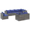 vidaXL Set Divani da Giardino 8 pz con Cuscini in Polyrattan Grigio