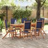 vidaXL Set Pranzo da Giardino 7pz Legno Massello di Acacia e Textilene