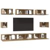 vidaXL Set mobile TV 8 pcs Rovere artigianale Legno multistrato